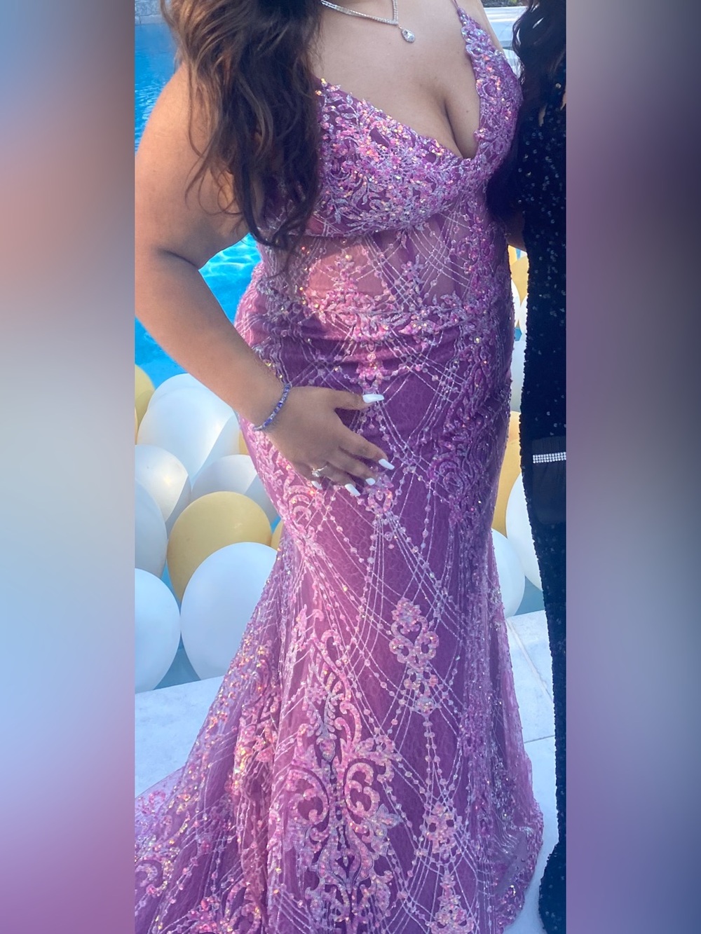 Cinderella Pink/ purple Sequin Mermaid Gown